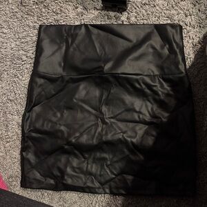 Black Faux Leather High Waisted Skirt